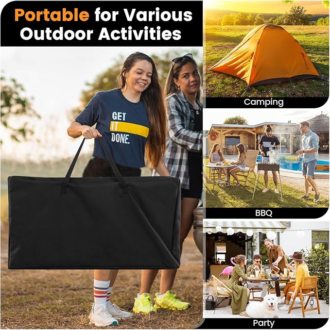 Goplus Camping Cooking Table, Outdoor Grill Table, Folding Camp Kitchen with Aluminum Tabletop, 4 Side Tables, Storage Rack, Portable Cook Station Prep Table for Outside Picnic BBQ RV Tailgate