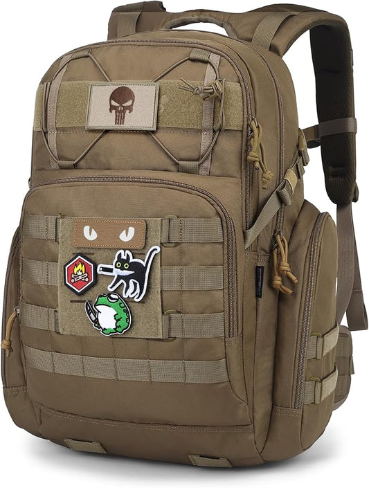 Mardingtop Military Tactical Backpack for Men 40L Molle Rucksack EDC Daypack for Hiking,Travel,Camping, Hunting(With 10Pcs Patches and 3Pcs Buckles)