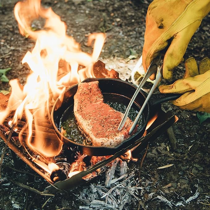 Fire-Maple Blackhawk 6" Cast Iron Skillet - Non-Stick Frying Pan with Even Heat Distribution for Bushcraft,Camping and Home Uses- Portable, Easy Storage - 600ml Capacity