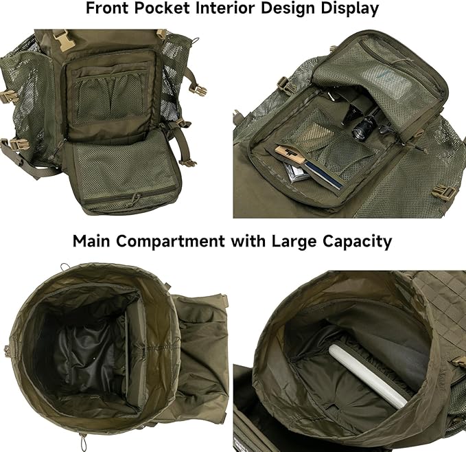 EXCELLENT ELITE SPANKER 40L Camping Hiking Backpack for Men and Women Tactical Military Backpack Large Rucksack for Outdoor Activities Travel Backpacking(RGN)