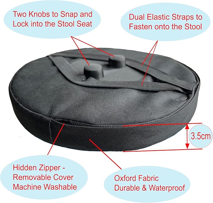 Collapsible Stool Cushion (Exclude Stool) for Retractable Folding Stools, Original & Authentic Telescopic Stool Seat Cushion with Thickened Premium Soft Foam (Round 2-Pack)