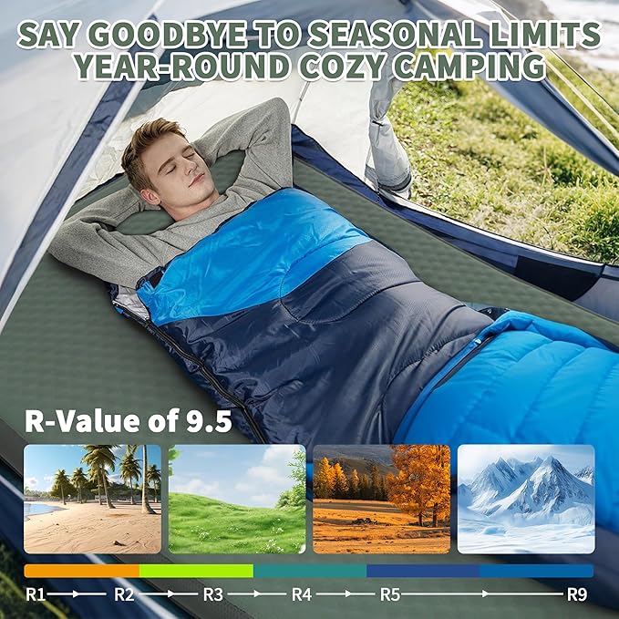 Self Inflating Sleeping Pad with Electric Pump, 4" Ultra-Thick Memory Foam Camping Pad, 40s Fast Inflating Camping Mattress Pad, 4-Season Insulated Camp Sleeping Mat for Outdoor/Travel/Tent (Twin)