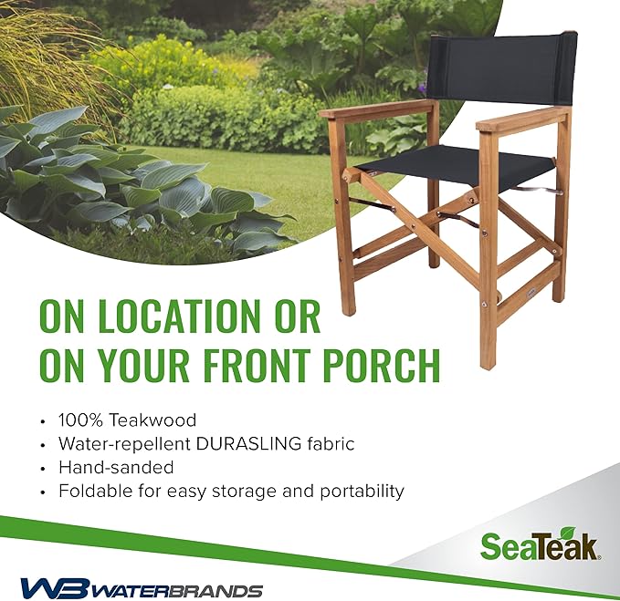 SeaTeak Director's Chair | with DURASLING Fabric Seat Cover | Foldable Director’s Chair