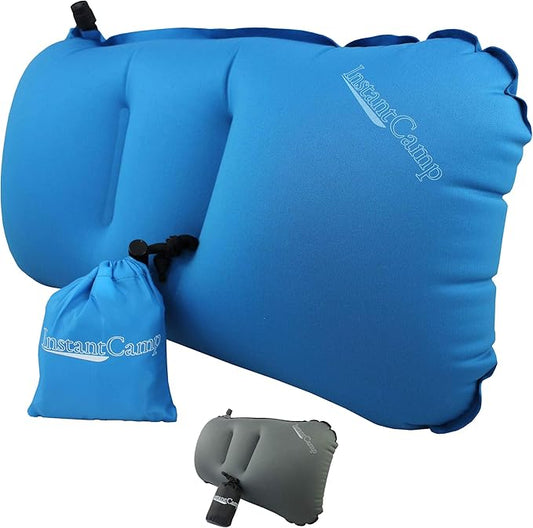 Ultra Lightweight Inflatable Backpacking Travel Camping Pillow - Compact, Comfortable, Ergonomic, Durable Used for Lumbar Support, Camp, Hike