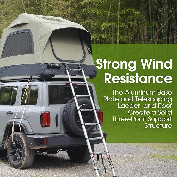 HOMEFUN Inflatable Rooftop Tent for Car Truck, 2 Person Roof Tent with Waterproof 300D Fabric, Windproof Design for Overlanding and Outdoor Adventure,Easy to Set Up
