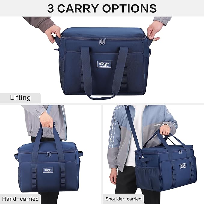 SUNUP 48 Cans Soft Sided Insulated Cooler Bag, Collapsible Large Lightweight Ice Chest, Portable Leak-Proof Cooler for Travel, Camping, Beach, Grocery