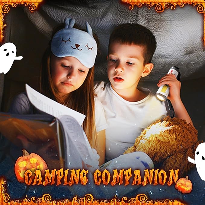 EverBrite 6-Pack LED Flashlights Halloween Gifts, Mini Flash Lights Handheld Torch with Lanyard, 18 AAA Batteries Included, Mixed Color