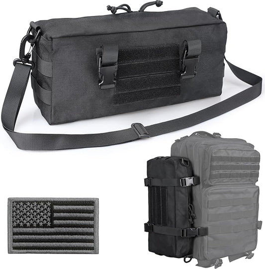 WYNEX Large Molle Pouch, Tactical Molle Bag Vertical Admin Pouch, Modular Utility Pouch Increment Side Pouch for Tactical Backpack Molle Rucksack Attachment, with Shoulder Strap For Use as Sling Bag