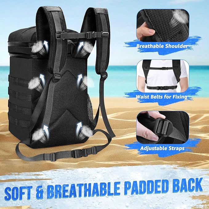 WOTOW Backpack Cooler 45 Cans - Tactical Insulated Soft Cooler Bag - Large Capacity Leakproof Back Pack, for Women Men, Cooler Backpack Camping Hiking Picnics Beac
