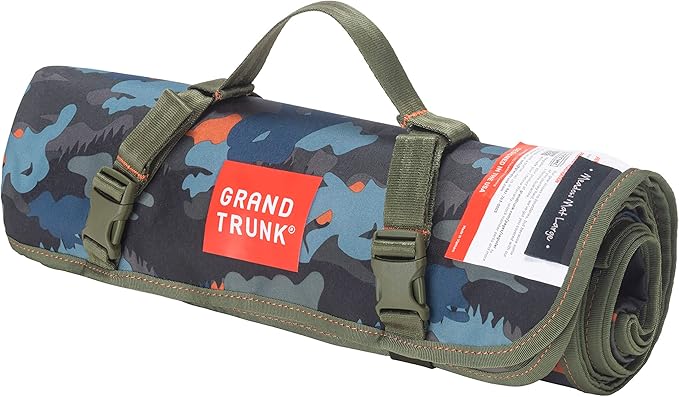 GRAND TRUNK Meadow Mat Large - Waterproof Outdoor Blanket for Picnic, Beach & Camping, Stakes Included (Urban Camo)