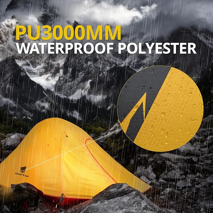 GEERTOP Ultralight 1 Person Tent Waterproof Two Man Backpack Tents for Outdoor Camping Backpacking more tools