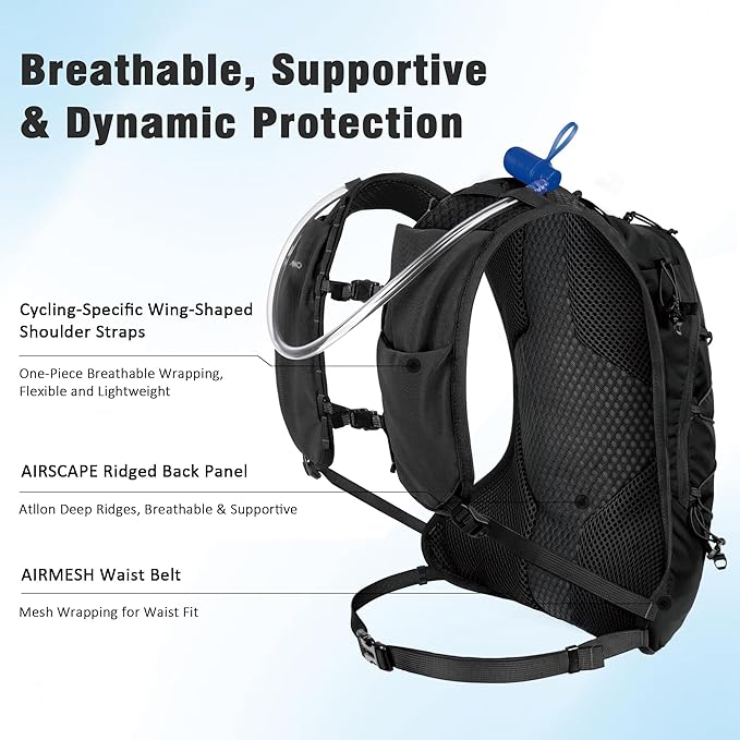N NEVO RHINO Hydration Backpack,10L Hydro Water Daypack with 2L Water Bladder, Lightweight Hiking Backpack-Hydration Bike Pack for Cycling Rave