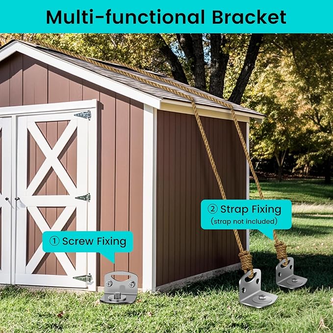 25" Ground Anchors Screw in, Mobile Home Anchors with Upgraded Wider Spiral Blades, Earth Shed Anchor High Wind Heavy Duty for Graden, Storage Shed, Trampoline, Carports, Swing Set(Silver-8x25in)