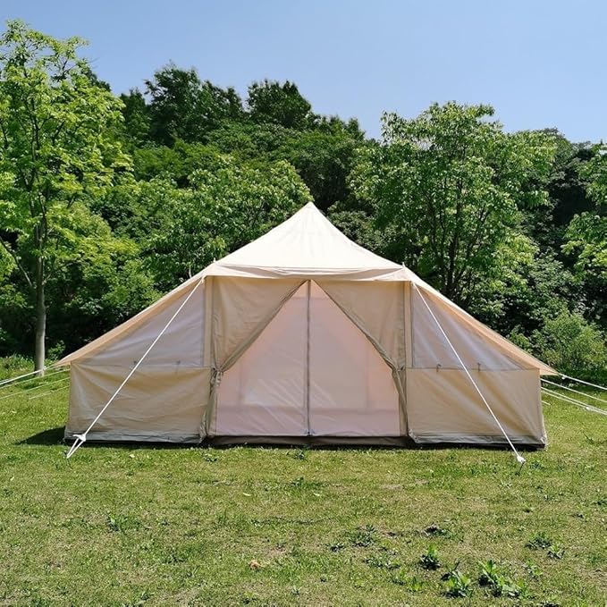 Dream House Large Spacious Outdoor Waterproof Cotton Canvas 4 Season Camping Tent for 10 Persons
