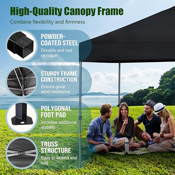 Eurmax USA NOMATTER ONE-Person Open&Close 10x10ft Pop Up Canopy Tent，Portable Shelter Canopy for Outdoor Events，Instant Canopies, Temporary Sunshade,Bonus 4 Sand Bags(Red)