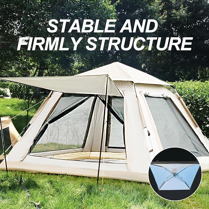 Camping Tent 4 Person, 4-Person Dome Tent, Tents for Camping Instant Automatic pop up Tent for, Backpacking, Hiking Camping Outdoor Essentials