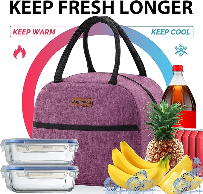 Insulated Lunch Bag for Women Men, Lunch Containers Reusable High Capacity Lunch Tote Bags for Work Picnic