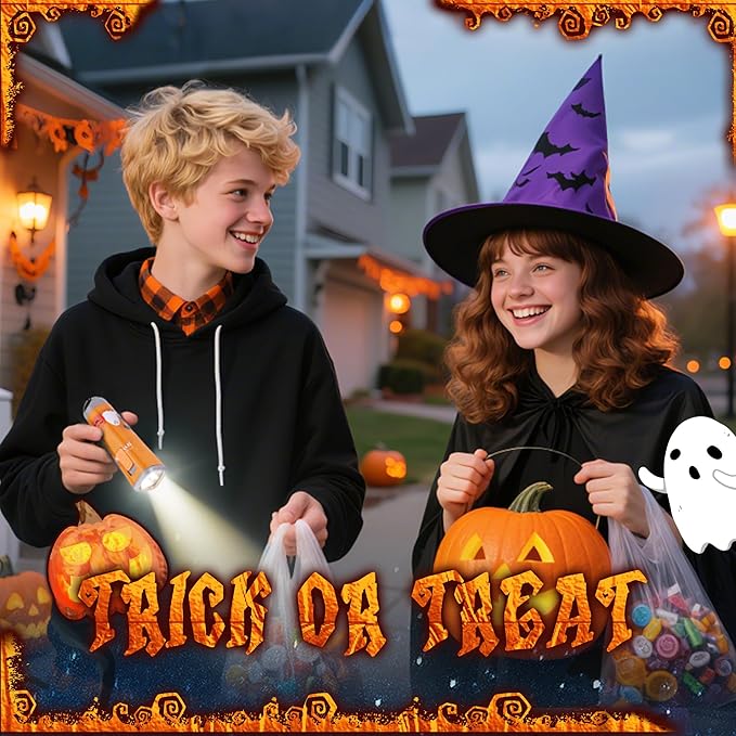 EverBrite 6-Pack LED Flashlights Halloween Gifts, Mini Flash Lights Handheld Torch with Lanyard, 18 AAA Batteries Included, Mixed Color