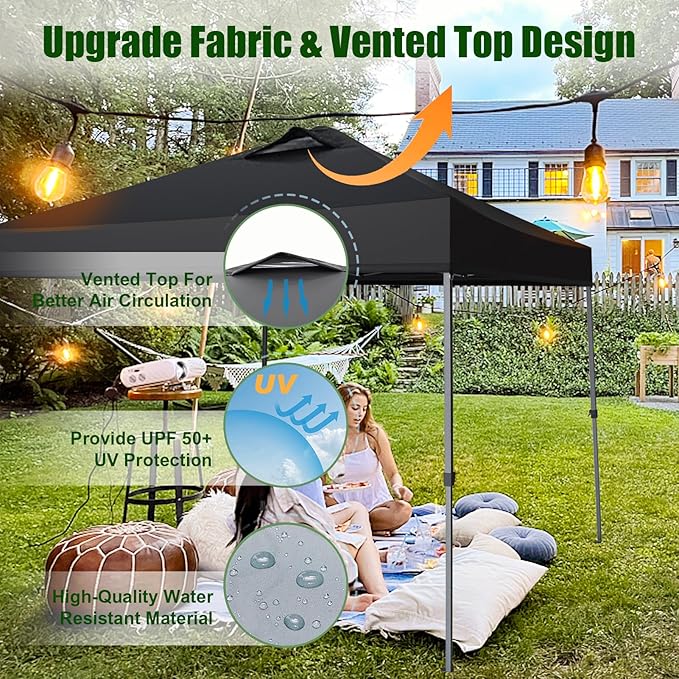 Eurmax USA NOMATTER ONE-Person Open&Close 10x10ft Pop Up Canopy Tent，Portable Shelter Canopy for Outdoor Events，Instant Canopies, Temporary Sunshade,Bonus 4 Sand Bags(Red)