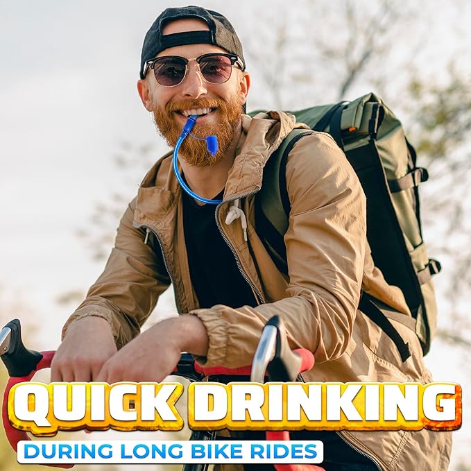 Water Bladder for Hiking Backpack – 1L/1.5L TPU Material Hydration Bladder with Readable Markup, Large Opening Lid, Mouthpiece Cap & Easy Tube Connection – Water Pouch for Backpac , Camping Trips