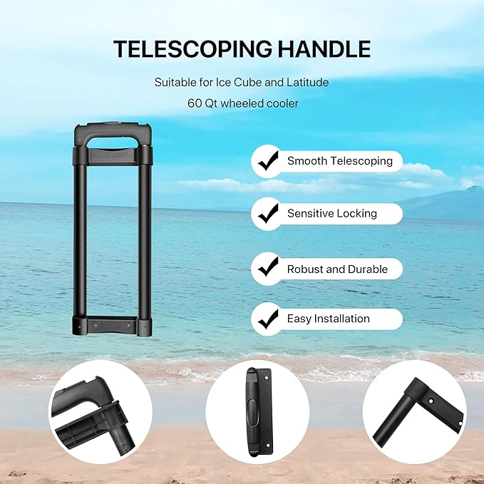 LBB-Parts Telescoping Handle Replacement for Igloo Ice Cube and Latitude 60 Qt Wheeled Cooler,Cooler 60 Qt Telescoping Handle Kit