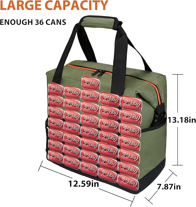 36 Cans Backpack Cooler, Leakproof Collapsible Soft Camping Insulated Cooler Bag, Waterproof Durable Cooler Backpack for Travel, Camping
