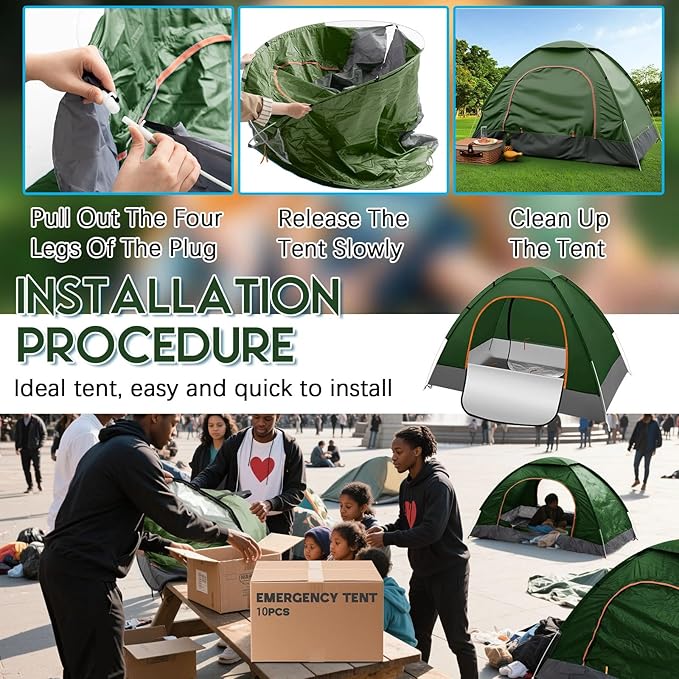 15/10/5 Pack Camping Tents for Homeless Bulk 2 Person Pop up Homeless Backpacking Supplies Adult Waterproof Instant Easy Setup Tent for Hiking Outdoor Travel Camping Donation