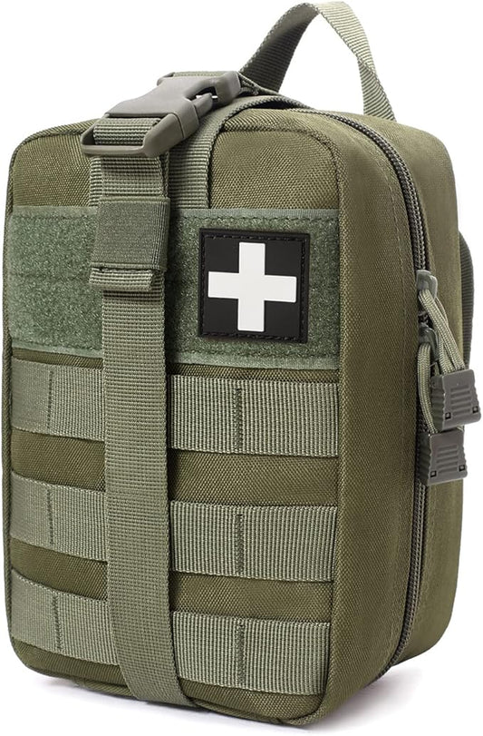 Molle Pouch, Sturdy 600D Nylon Tactical Medical Pouch,Rip-Away EMT First Aid Pouch (Bag Only)