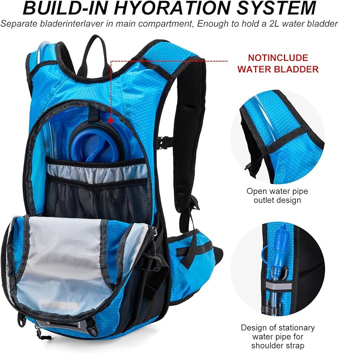 Hydration Backpack Cycling Backpack Women Running Backpack Water Backpack for Hiking Biking Backpack for Men Equipped with 2L Water Bag