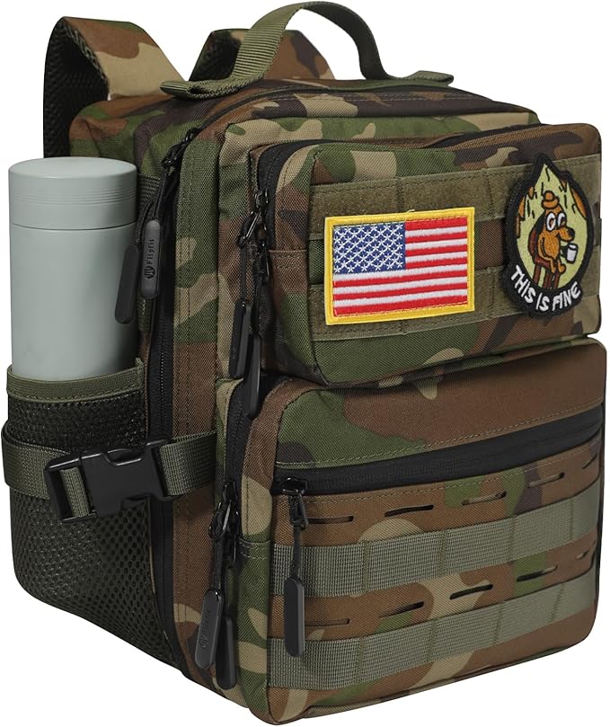 9L Mini Tactical Backpack for Men Women,Small Military Tactical Backpack for Sport,Gym,Hiking,Travel,Camping (Jungle Camo)