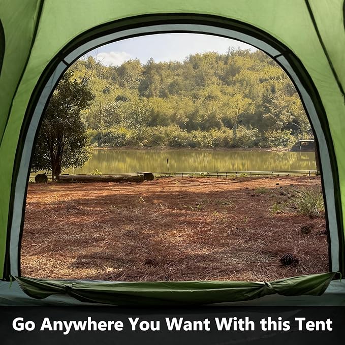 MOON LENCE Pop Up Camping Tent, 3-4 Person Portable Automatic Instant Tent Windproof for Camping, Hiking, Mountaineering