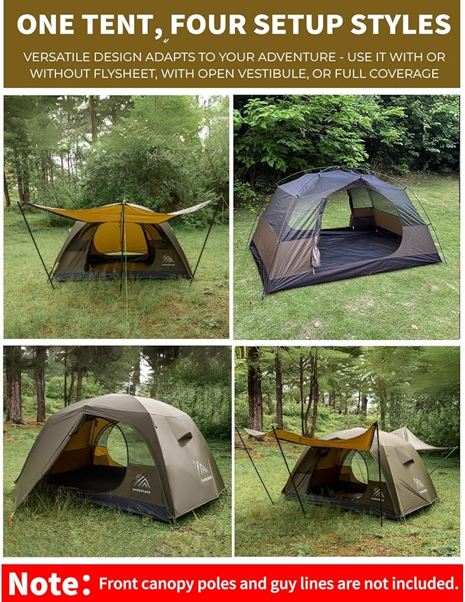Camping Tent 2 Person,Ultra Large Capacity, 20D Nylon, Lightweight 3 Season Backpacking Tent 2 Person, PU3000mm, Free Standing, Ideal for Camping, Hiking, Glamping, Mountaineering