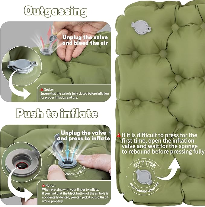 ONTYZZ Inflatable Seat Cushion Lightweight Stadium Seat Pad Travel Air Seat Cushion for Hiking Office Airplane Stadium Car