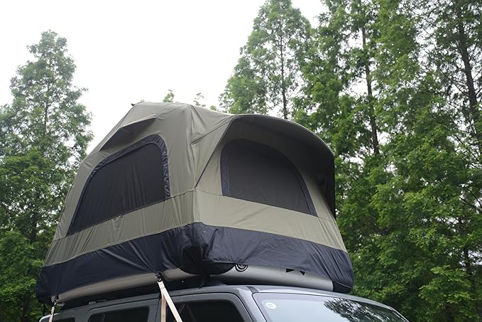 Inflatable Rooftop Tent for Car SUV Truck,2 Person Roof Top Camping Tent with Mattress & Ladder, Waterproof 300D Oxford Fabric, Windproof Design for Overlanding and Outdoor Adventure