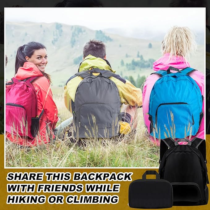 Dunzy 100 Pcs 20l Foldable Backpacks Bulk Lightweight Basic Back Pack Wholesale for Homeless Donation Corporate Events Travel Camping (Multicolor)