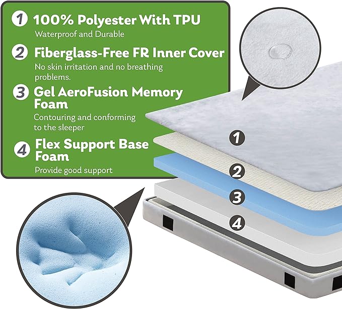 Memory Foam Camping Mattress 2.5 inch, Single Portable Roll Up Camping Sleep Topper with Waterproof and Non-Slip Bottom, Camping Car Mat with Travel Bag, 75"×30"×2.5", Grey