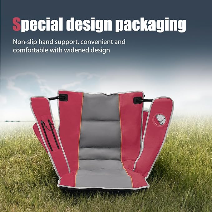 XMT Premium Padded Folding Chair, Extra Wide & Heavy Duty 450lbs Capacity, Portable Camping Chair with Insulated Cooler, Cup Holder & Storage, Compact Foldable for Outdoor, Beach, Picnics