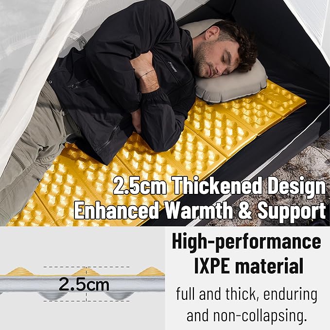 Naturehike Ultralight Foam Sleeping Pad - R1.8/R2.6/R3.0 Closed Cell Mattress, Thick Portable Folding Mat for Backpacking, Waterproof & Compact for Camping, Hiking, Travel and Car Camping