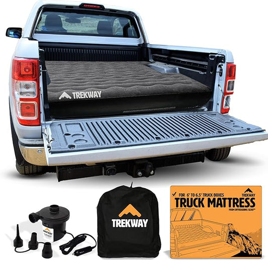 Offroading Gear Inflatable Truck Bed Air Mattress | 6ft to 6.5ft Truck Box | Trekway | Converts to Full Double Size Bed | Durable and Waterproof Compatible with F150, Ram, Supercrew, etc.