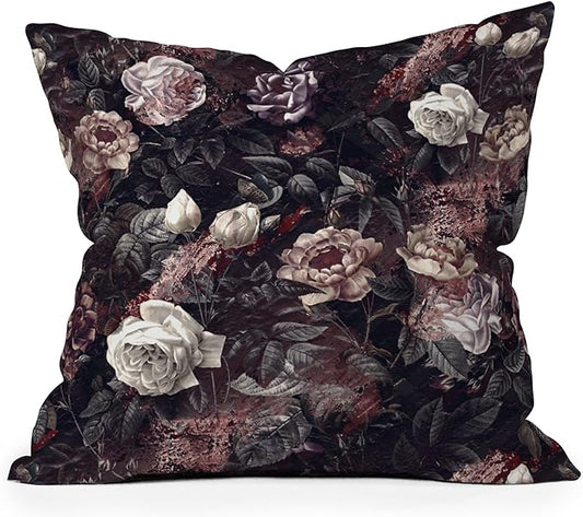 Society6 Exotic Garden-Night III Throw Pillow Insert-Home Decor by Burcu Korkmazyurek, 18" x 18"