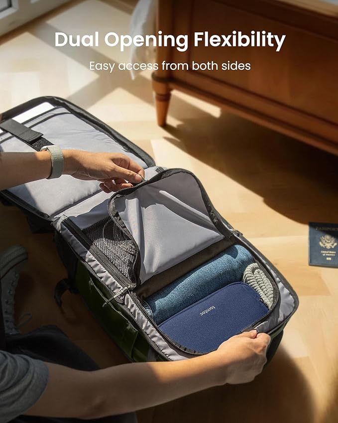 tomtoc Travel Backpack 28L, TSA Friendly Flight Approved Carry-on Luggage, Personal Item Travel Bag, Water-Resistant Lightweight Business Rucksack, Durable Bag Fits 16 Inch Laptop