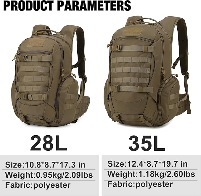 Mardingtop 28L/35L Tactical Backpacks Molle Hiking daypacks for Camping Hiking Military Traveling Motorcycle