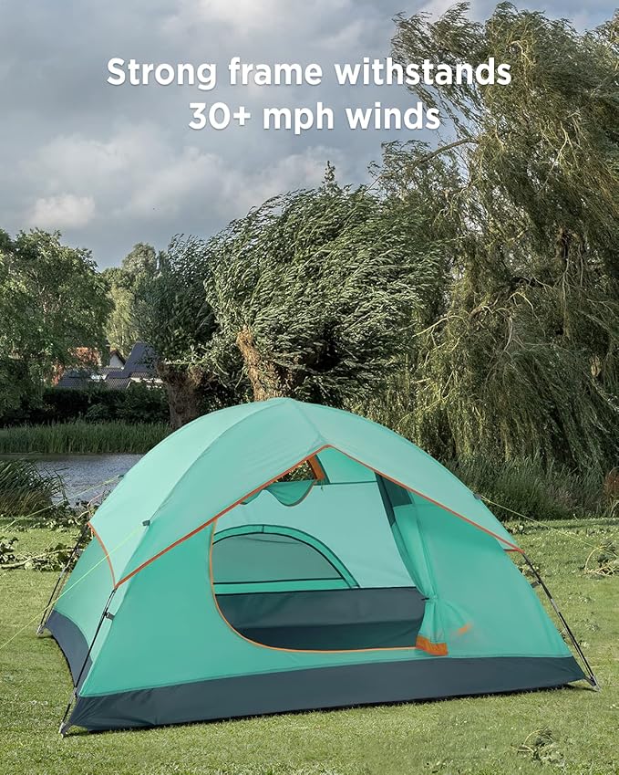 Ciays Camping Tent, Waterproof Family Tent with Removable Rainfly and Carry Bag, Lightweight Tent with Stakes for Camping, Traveling, Backpacking, Hiking, Outdoors