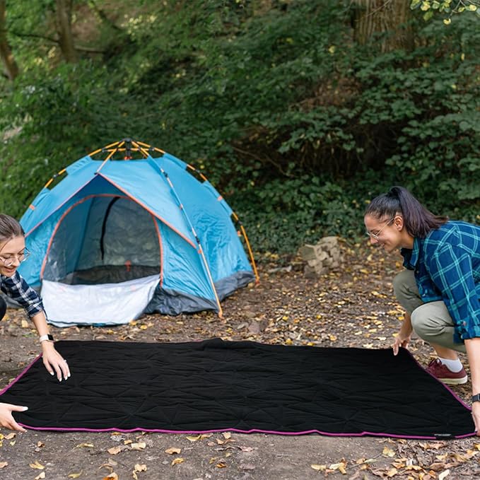 Outdoor Waterproof Blanket, Foldable Fleece Stadium Blanket for Outdoor Sports Event, Camping, Car, Pet, Picnics - Windproof, Wearable, Machine Washable 80" x 58" (Rose Purple)