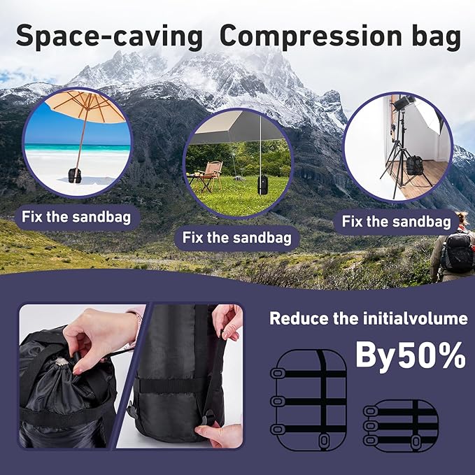 Compression Sack,8L/24L/45L Compression Stuff Sack,Water Resistant Sleeping Bag Carrier Lightweight Nylon Storage Sack-Space Saving Gear for Camping, Hiking