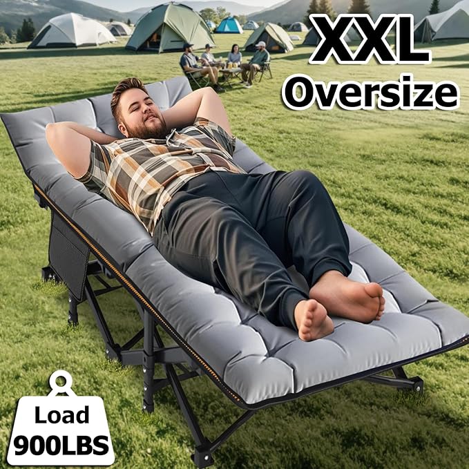 ABORON Camping Cot for Adults, Folding Sleeping Cot with Mattress, 500 lb Capacity Heavy Duty Outdoor Folding Sleeping Bed, Portable Cot Bed for Camping, Indoor Guest Use, Home & Travel