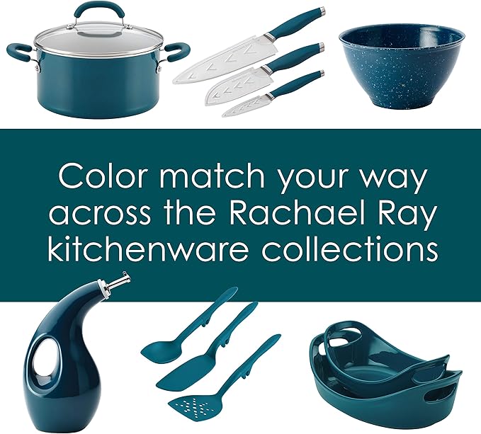 Rachael Ray Tools & Gadgets 2-Piece Nylon Turner Set, Marine Blue, 10" & 12" Spatula Set