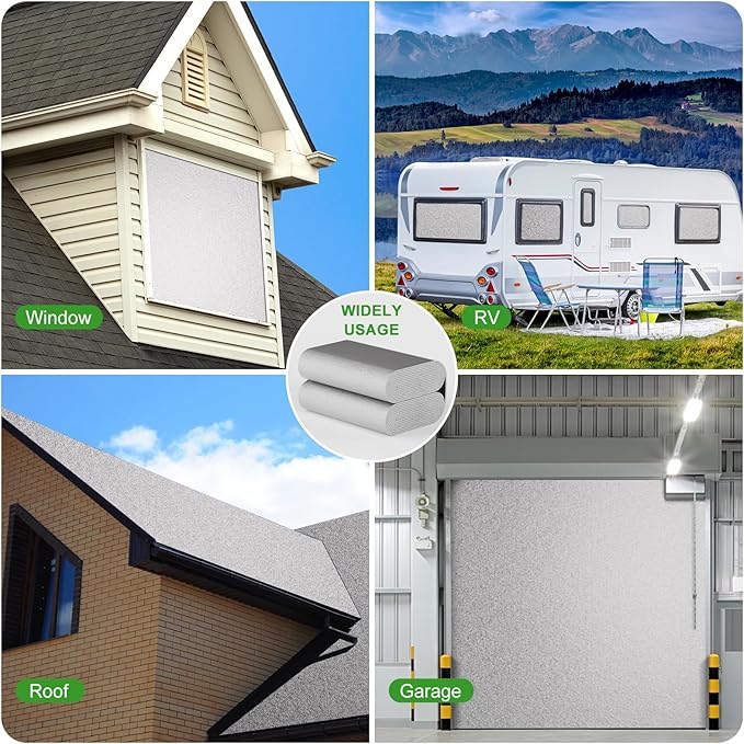 Reflective Insulation Sheet, Window Insulation for Winter, Aluminum Foil Cotton Layer for Keep Warm, 59"（W) x 99"Window Insulation Kit