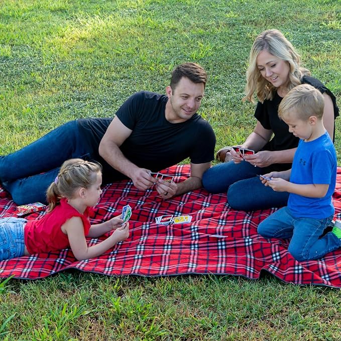 BRAWNTIDE Large Outdoor Waterproof Blanket - Extra Thick Fleece, Warm, Windproof, Sandproof, Quilted, 82" x 55", Ideal for Beaches, Picnics, Camping, Stadiums, Dogs, Car