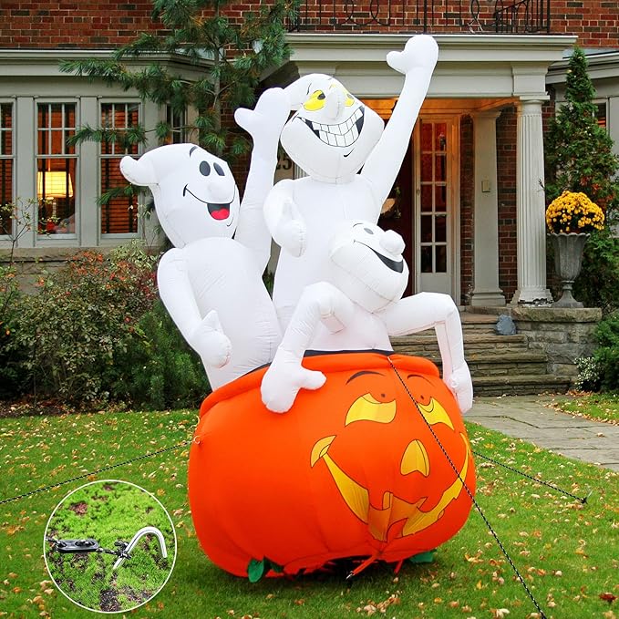 36 Pieces Inflatable Stakes and Tethers Replacement Tethers and Aluminum Metal Stakes Yard Inflatable Accessories with Hook for Fixing Halloween Christmas Decorations Inflatables Lawn Decor Tent